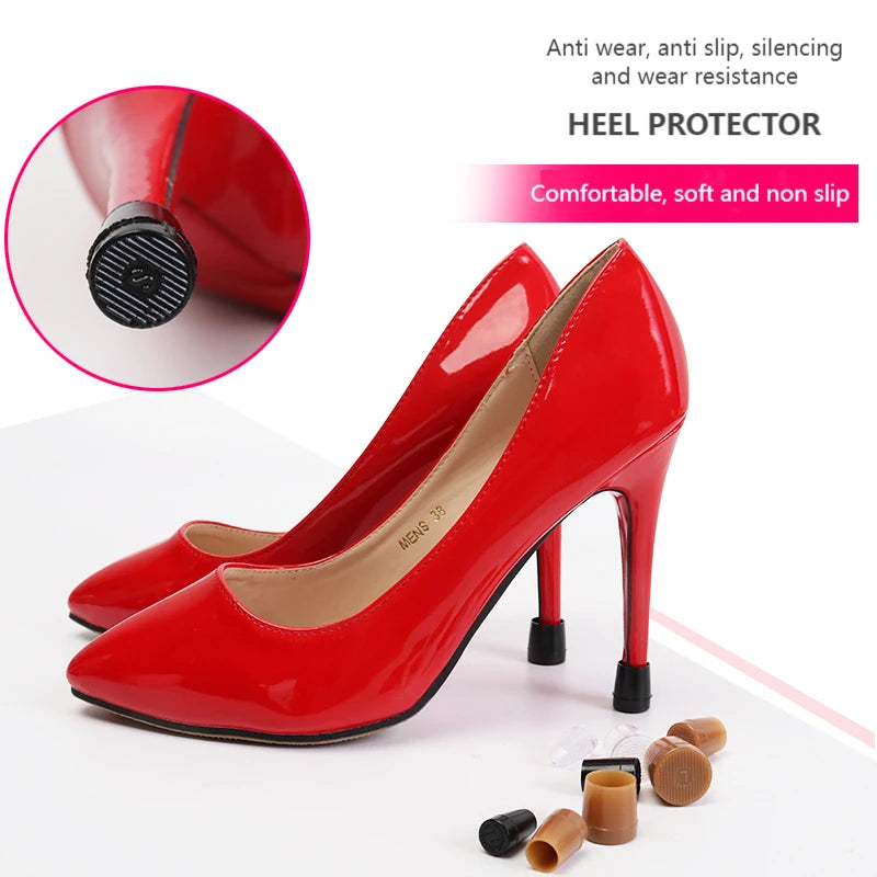 Silencer Heel Protector Round Shape Woman High heels Protective Cover Non-slip Wearable Heel Cover Shockproof Accessories