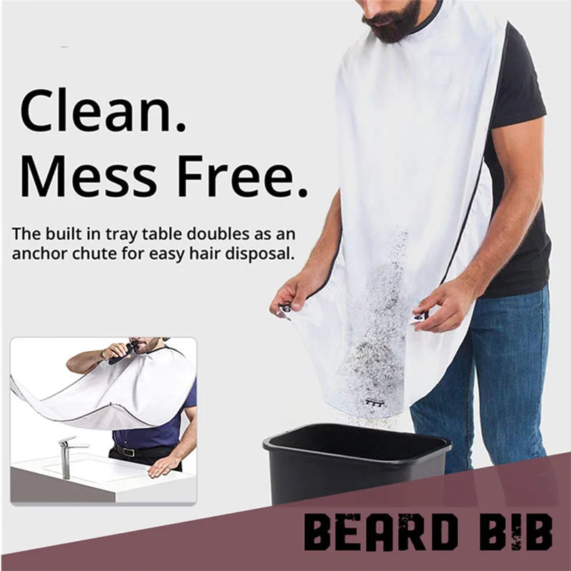 Shaving Apron for Man Beard Shaving Apron Care Bib Face Shaved Hair Adult Bibs Shaver Cleaning Hairdresser Gift Clean Apron