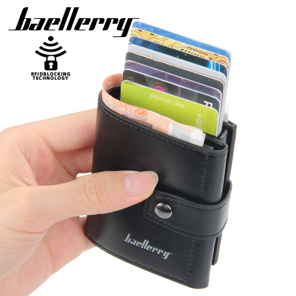 2023 Rfid Men Card Wallets Hasp Small Card Wallets PU Leather Slim Mini Men's Wallet High Qaulity Short Male Purses