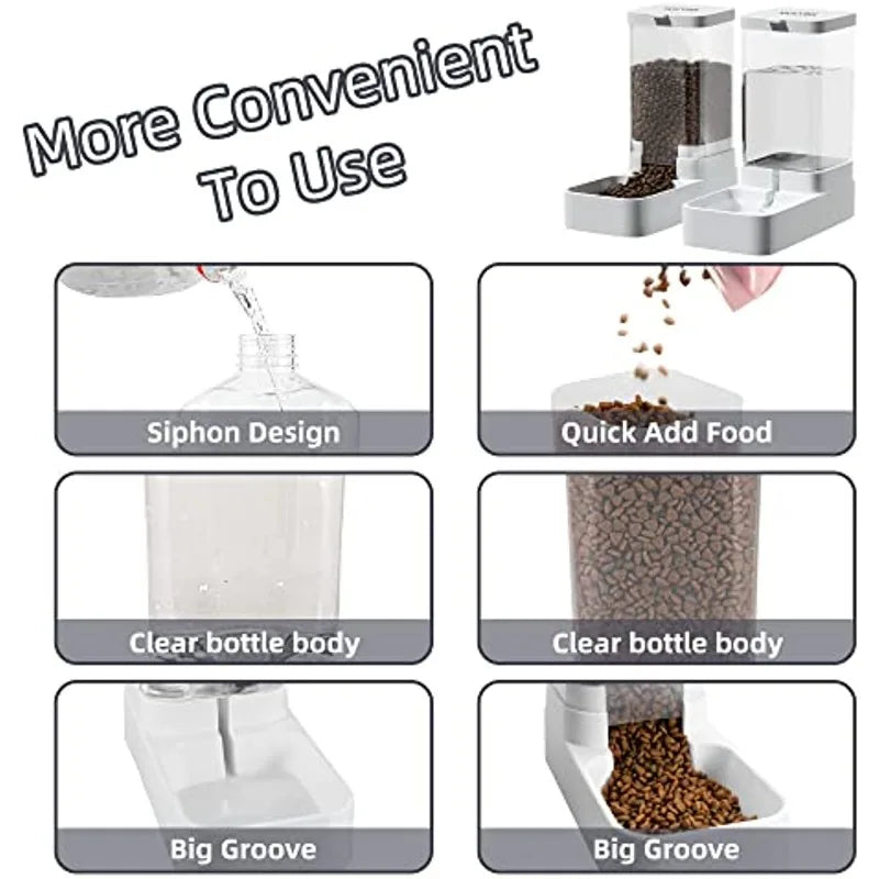 Automatic pet feeder 2.1KG water feeder 3.8L suitable for daily consumption or drinking of small and medium-sized pets or cats