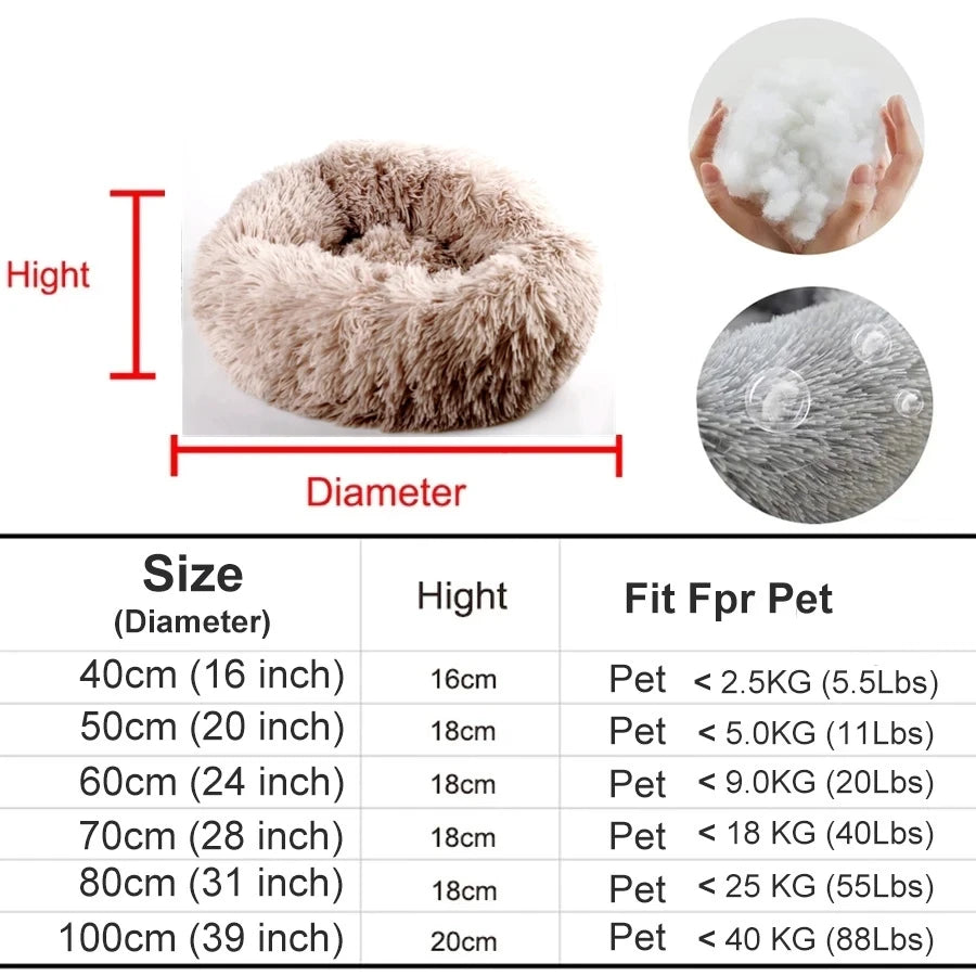 Dog Bed Donut Big Large Round Basket Plush Beds for Dogs Medium Accessories Fluffy Kennel Small Puppy Washable Pets Cat Products