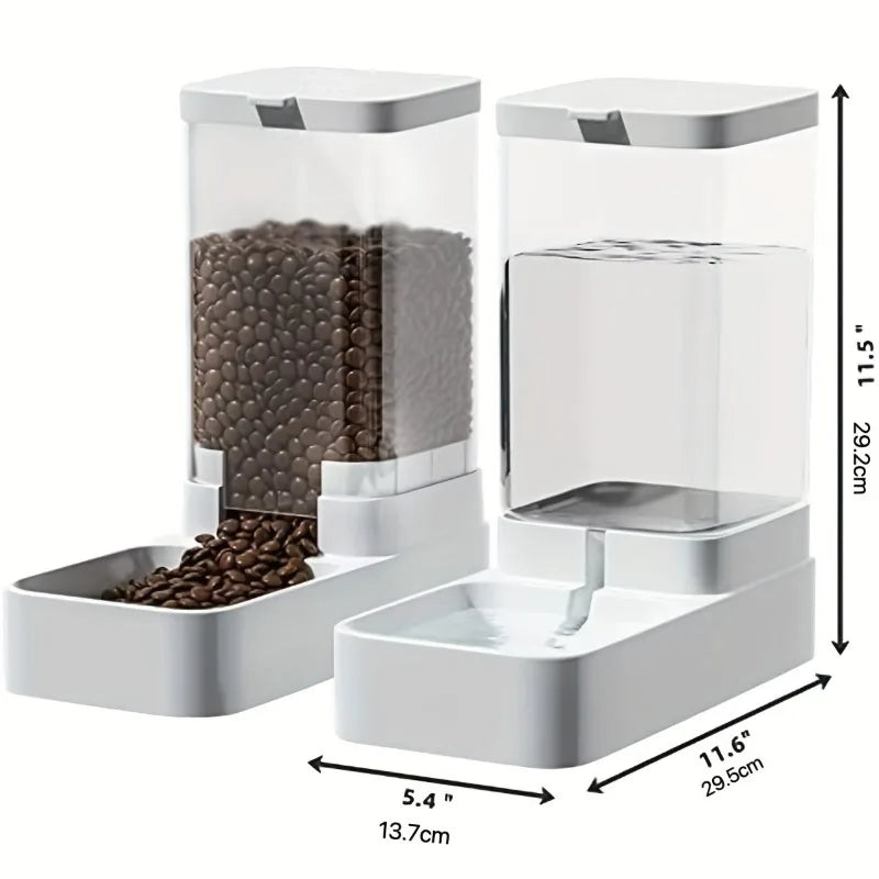 Automatic pet feeder 2.1KG water feeder 3.8L suitable for daily consumption or drinking of small and medium-sized pets or cats