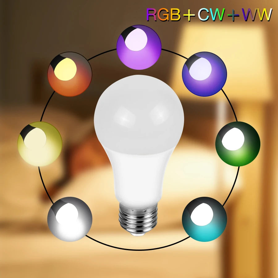 WiFi Smart LED Bulb E27 12/15/18W RGB Voice Dimmable Light Ampolleta Parlante Wifi Lamp Work With Google Assistant/Home Alexa