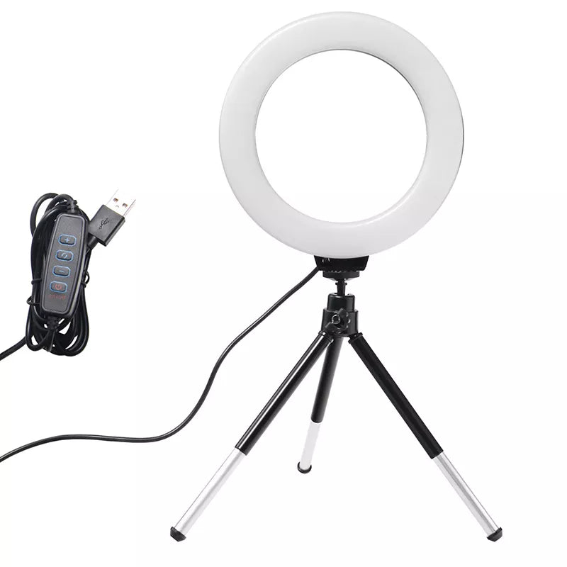 6inch Ring Light with Tripod Led Bright Ring Lamp Light Rim Song Lighting for Photography Selfie Ringlight Right Ligth