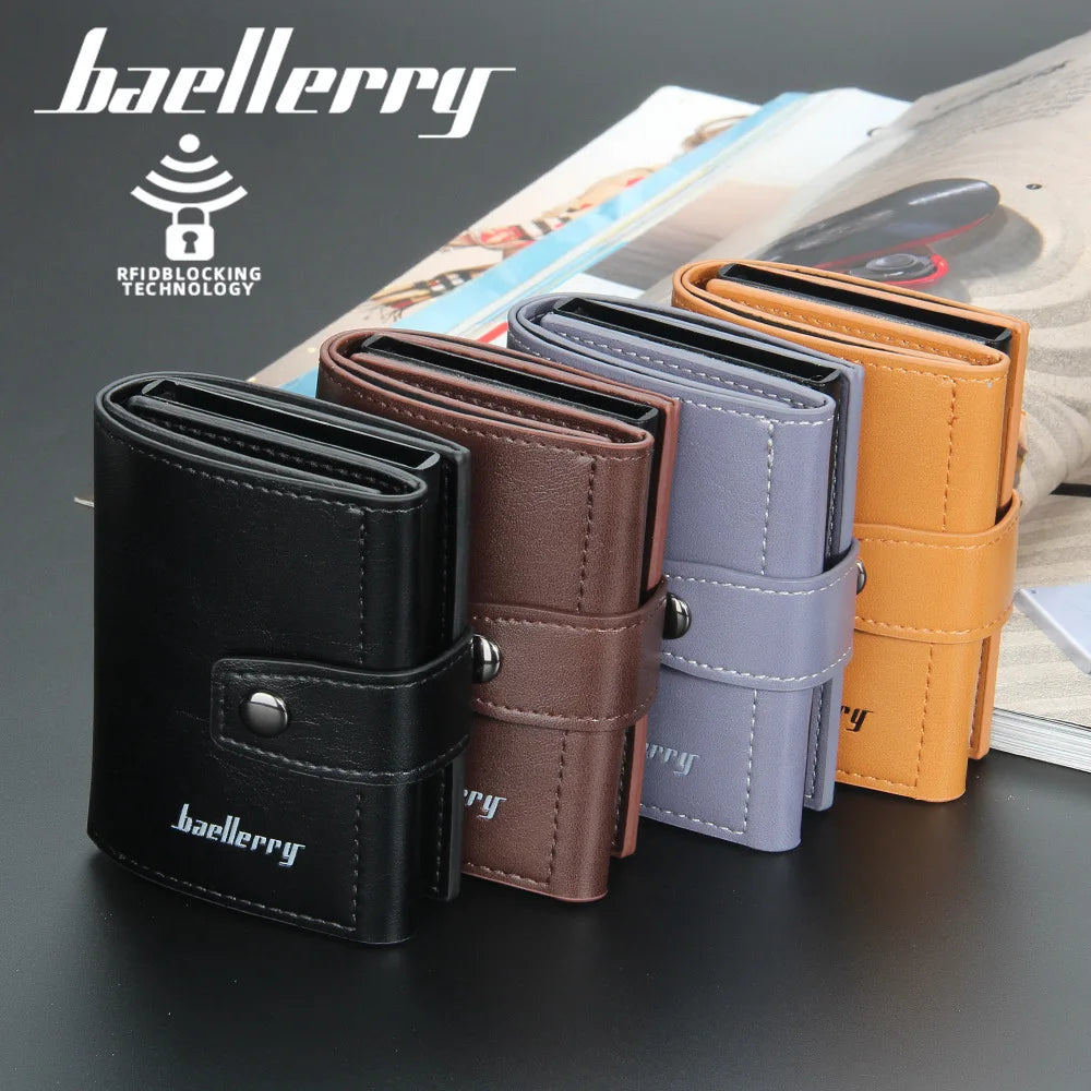 2023 Rfid Men Card Wallets Hasp Small Card Wallets PU Leather Slim Mini Men's Wallet High Qaulity Short Male Purses